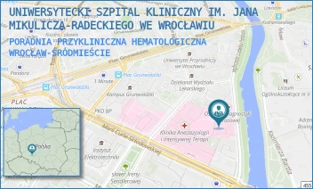 PORADNIA PRZYKLINICZNA HEMATOLOGICZNA - UNIWERSYTECKI SZPITAL KLINICZNY IM. JANA MIKULICZA-RADECKIEGO WE WROCŁAWIU - WYB. LUDWIKA PASTEURA 4,  WROCŁAW-ŚRÓDMIEŚCIE