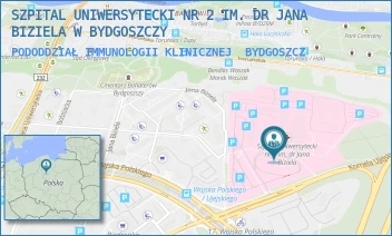 PODODDZIAŁ IMMUNOLOGII KLINICZNEJ - SZPITAL UNIWERSYTECKI NR 2 IM. DR JANA BIZIELA W BYDGOSZCZY - UJEJSKIEGO 75,  BYDGOSZCZ