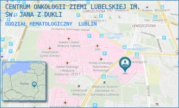 ODDZIAŁ HEMATOLOGICZNY - CENTRUM ONKOLOGII ZIEMI LUBELSKIEJ IM. ŚW. JANA Z DUKLI - DRA KAZIMIERZA JACZEWSKIEGO 7,  LUBLIN