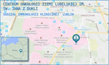 ODDZIAŁ IMMUNOLOGII KLINICZNEJ - CENTRUM ONKOLOGII ZIEMI LUBELSKIEJ IM. ŚW. JANA Z DUKLI - DRA KAZIMIERZA JACZEWSKIEGO 7,  LUBLIN