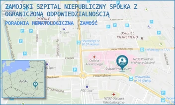 PORADNIA HEMATOLOGICZNA - ZAMOJSKI SZPITAL NIEPUBLICZNY SPÓŁKA Z OGRANICZONĄ ODPOWIEDZIALNOŚCIĄ - PEOWIAKÓW 1,  ZAMOŚĆ