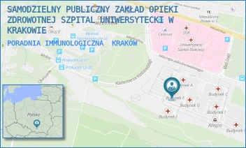 PORADNIA IMMUNOLOGICZNA - SAMODZIELNY PUBLICZNY ZAKŁAD OPIEKI ZDROWOTNEJ SZPITAL UNIWERSYTECKI W KRAKOWIE - UL. MACIEJA JAKUBOWSKIEGO 2,  KRAKÓW