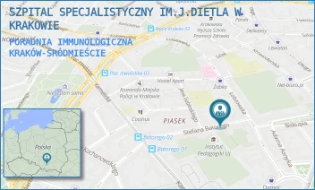 PORADNIA IMMUNOLOGICZNA - SZPITAL SPECJALISTYCZNY IM.J.DIETLA W KRAKOWIE - UL. BATOREGO 3,  KRAKÓW-ŚRÓDMIEŚCIE