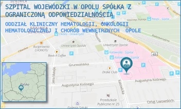 ODDZIAŁ KLINICZNY HEMATOLOGII, ONKOLOGII HEMATOLOGICZNEJ I CHORÓB WEWNĘTRZNYCH - SZPITAL WOJEWÓDZKI W OPOLU SPÓŁKA Z OGRANICZONĄ ODPOWIEDZIALNOŚCIĄ - UL. KATOWICKA 64,  OPOLE