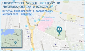 KLINIKA PULMUNOLOGII Z PODODDZIAŁEM ALERGOLOGII - UNIWERSYTECKI SZPITAL KLINICZNY IM. FRYDERYKA CHOPINA W RZESZOWIE - UL. RYCERSKA 2,  RZESZÓW