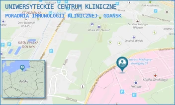 PORADNIA IMMUNOLOGII KLINICZNEJ - UNIWERSYTECKIE CENTRUM KLINICZNE - UL. MARIANA SMOLUCHOWSKIEGO 17,  GDAŃSK