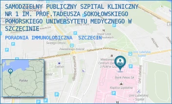 PORADNIA IMMUNOLOGICZNA - UNIWERSYTECKI SZPITAL KLINICZNY NR 1 IM. PROF. TADEUSZA SOKOŁOWSKIEGO PUM W SZCZECINIE - UNII LUBELSKIEJ 1,  SZCZECIN