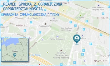 PORADNIA IMMUNOLOGICZNA - REAMED SPÓŁKA Z OGRANICZONĄ ODPOWIEDZIALNOŚCIĄ - UL. KSIĘDZA TISCHNERA 25,  TYCHY